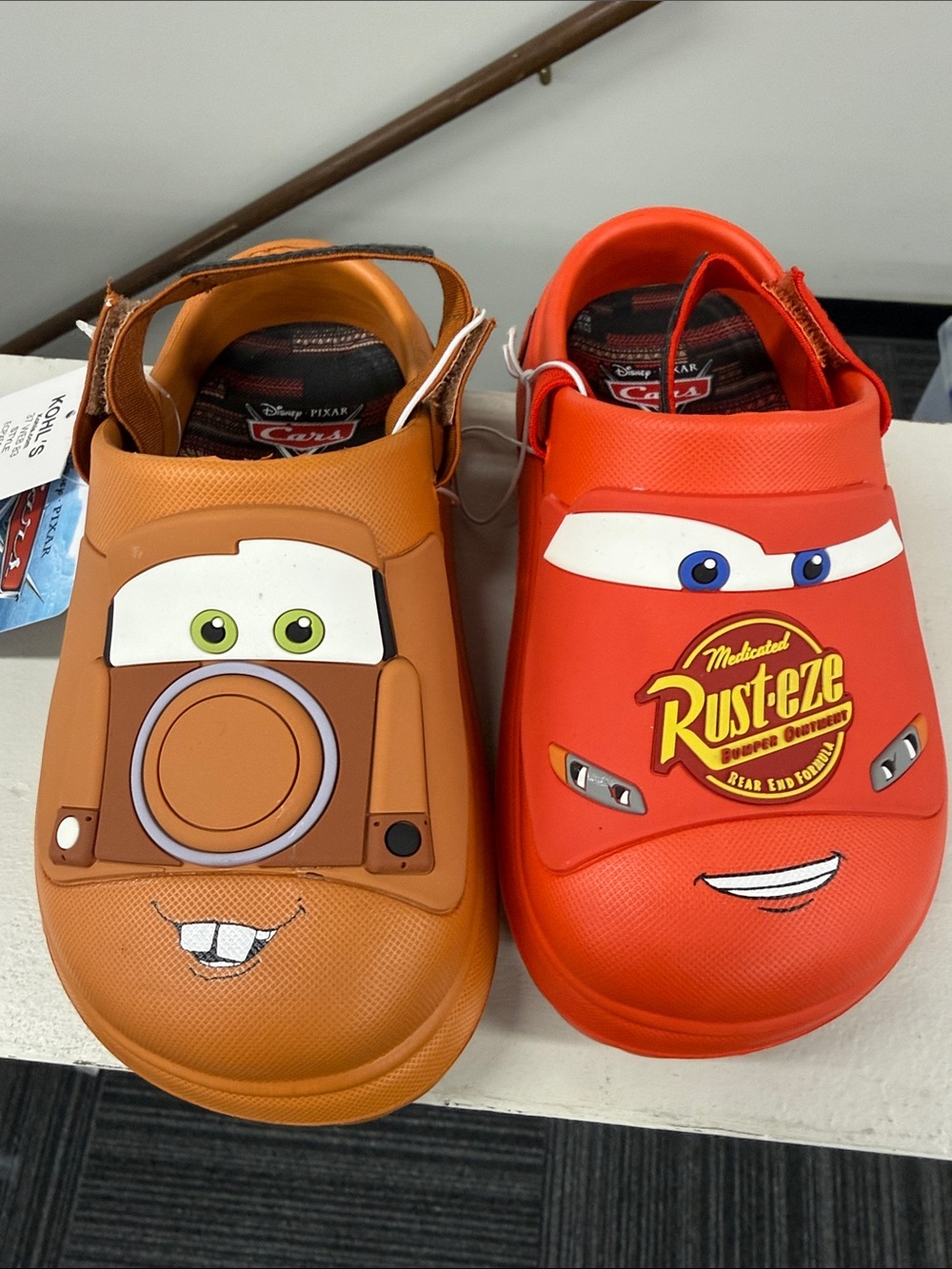 Kids' Lightning McQueen & Mater Clog Shoes - Red & Brown Size 10